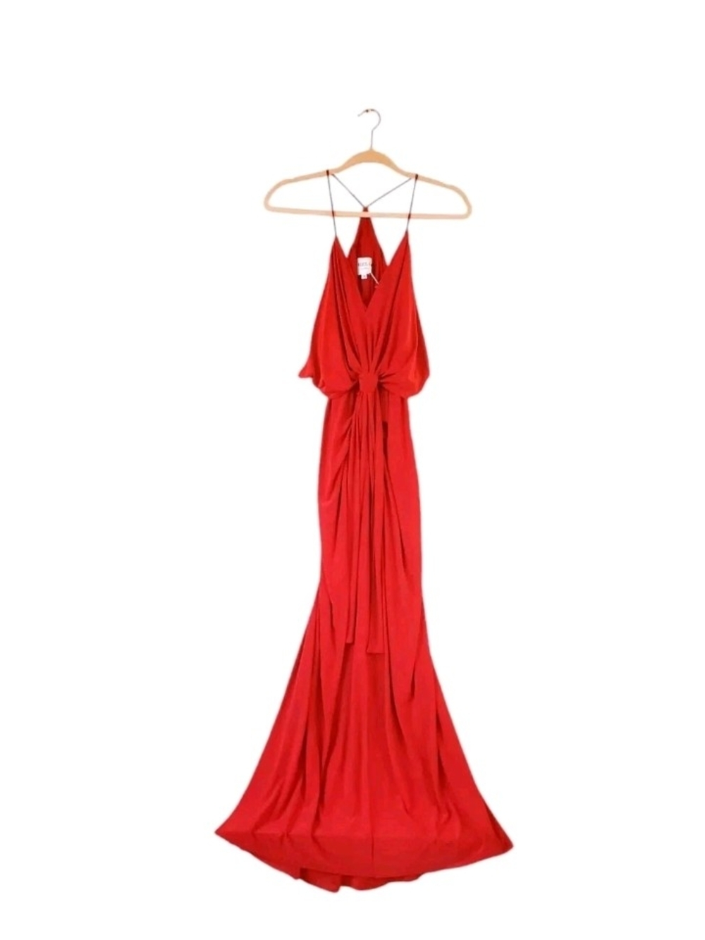 New Red Silky Maxi Dress NWT